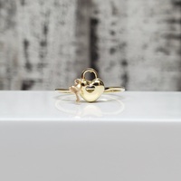 14K Heart Lock w/ Dangle Key Ring