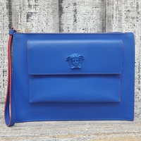 Versace Blue Leather Clutch