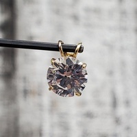 14K CZ Solitaire Pendant