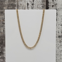 18" 14K Solid Curb Link Necklace