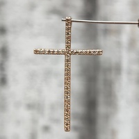 14K Diamond Cross Religious Pendant