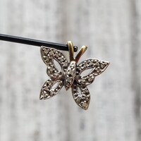 14K Diamond Butterfly Pendant