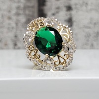 14K Green and White CZ Stone