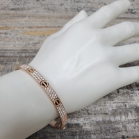 14K Diamond Screw Design Bangle