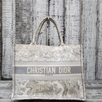 Dior Canvas Medium Tote Handbag