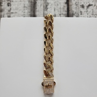 8.75" 14K Curb Link Yaffa CZ Bracelet