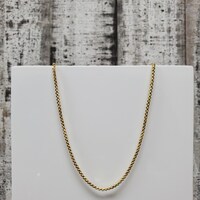 23.75" 10K Fancy Box Link Style Necklace