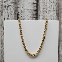 23.5" 10K Hollow Rope Chain Necklace