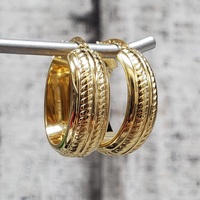 10K Fancy Design Hoop Earrings