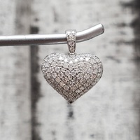 10K Diamond Cluster Heart Shaped Pendant