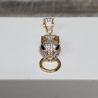 14K Panther CZ Pendant