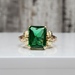 10K TriColor Black Hills Gold Design Green Stone Ring