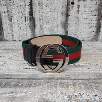 Gucci Web Sliver GG Belt + Size 40