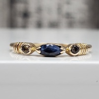 14K Marquise Sapphire + Quartz Stackable Ring