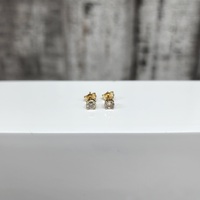 14K Friction Backs Diamond Stud Earrings