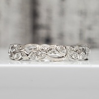 14K Fancy Design Diamond Band Ring