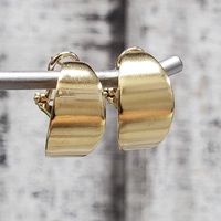 14K Half Hoop Omega Clasp Earrings