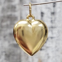 14K Semi Solid Heart Pendant