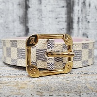 Louis Vuitton Damier Azur LV Malletier Belt + Size 34