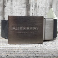 Burberry  Plaque Belt In Black Size 38