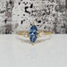 14K CZ + Marquise Blue Stone Ring