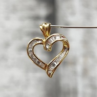 14K Diamond Heart Pendant 