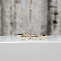 14K CZ Cross Ring