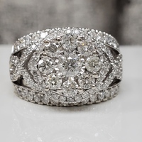 14K Diamond Cluster Ring