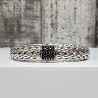 $1750 John Hardy Icon Bracelet Sterling Silver Pave Sapphires 