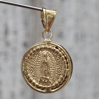 14K Virgin Mary Guadalupe CZ Religious Pendant