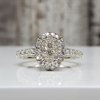 $1950 ICEBOX 14K Diamond Cluster Oval Shaped Ring