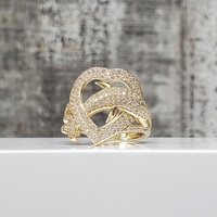 14K Heart and Dolphin CZ Ring