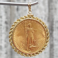 1922 $20 Double Eagle Gold Coin In Rope Bezel Pendant