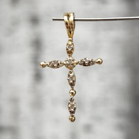 10K Diamond Cross Religious Pendant