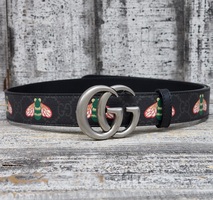 Gucci Belt 414516 GG Marmont Thin W Bees Black  GG Supreme Size  90/36