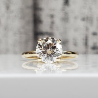 14K LAB GROWN Solitaire Diamond Ring