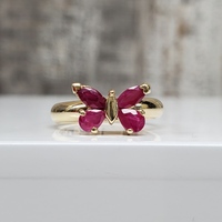 10K Rubies in the Shape of a Butterfly Ring