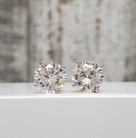 14K CZ Stud w/ Friction Backs Earrings