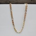 22" 14K TriColor Diamond Cut Anchor Figaro Link Necklace