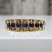 14K Blue Stone Band Ring - Some Stones Show Wear