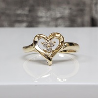 10K Diamond Hear Shaped Ring