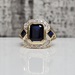 14K Diamond + Synth Sapphire Ring