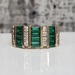 14K Synth Emeralds + White Sapphire Ring