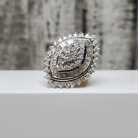 10K Marquise Shaped Ring w/ Illusion Set Diamonds