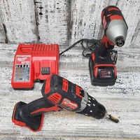 Milwaukee Drill + Driver Set with One Battery and Charger