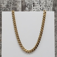 21.25" 10K Semi Solid CZ Clasp Curb Link Necklace