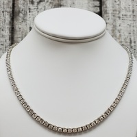 10K Diamond Illusion Set Tennis Necklace
