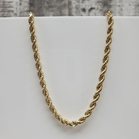 22" 10K Solid Rope Chain Necklace