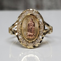 14K TriColor Religious Ring