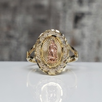 14K TriColor Religious Ring